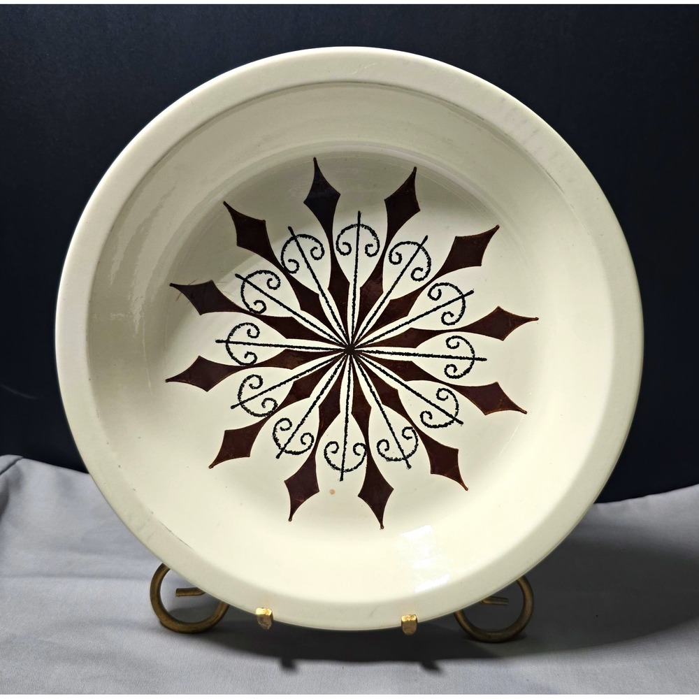 Vtg Royal China Mesa Omegastone Atomic Pie Plate 11in MCM USA 9.5/10in 1970s